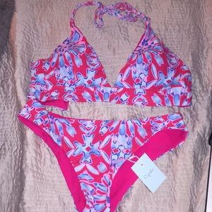 Cupshe Pink Romance Halter Bikini Set